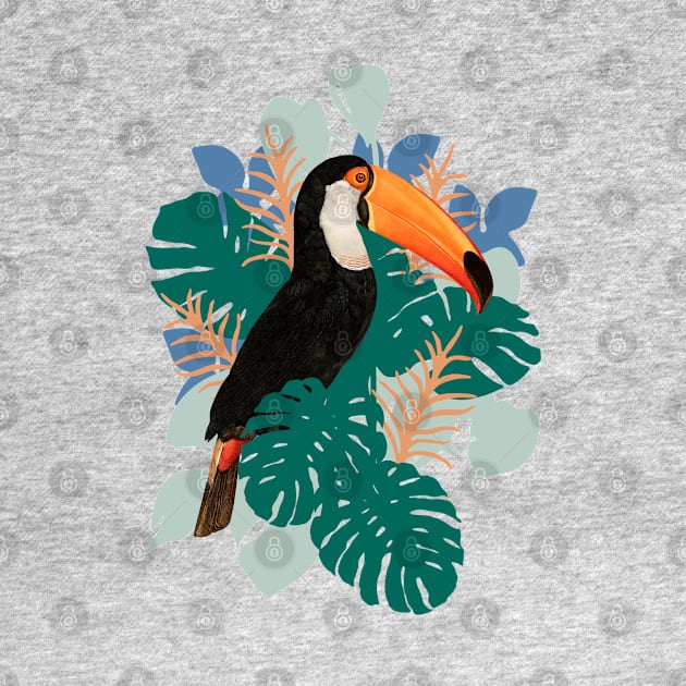 Toucan Bird Monstera Leaf jungle by CocoFlower
